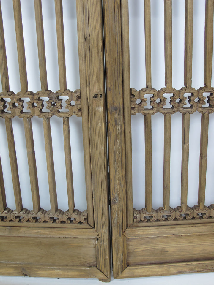 Three Antique Chinese Wood Screen Panels