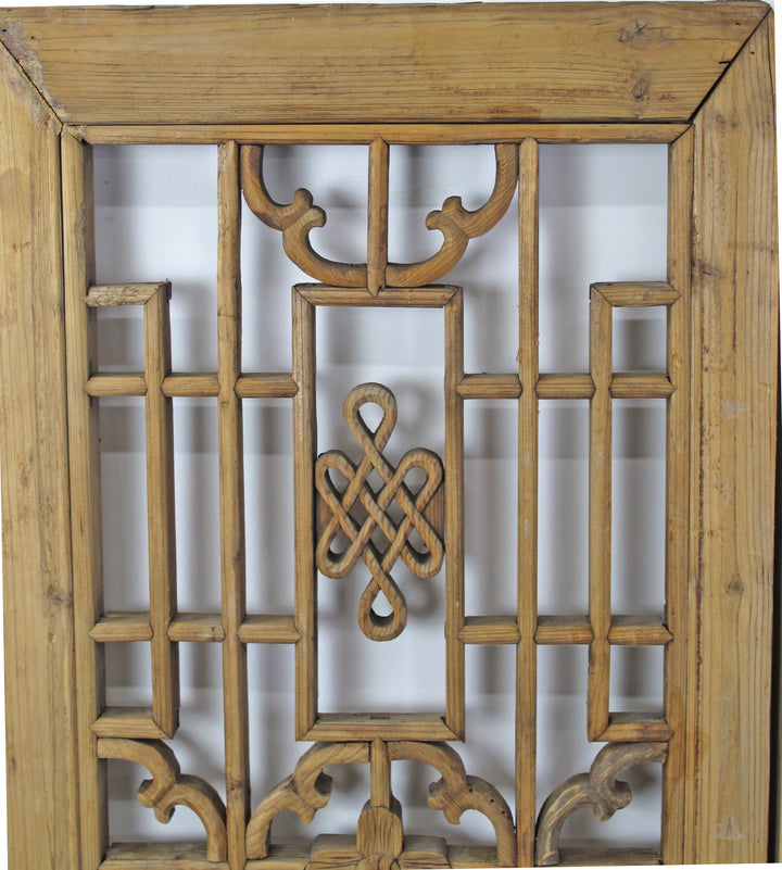 Two Antique Chinese Wood Screen Panels