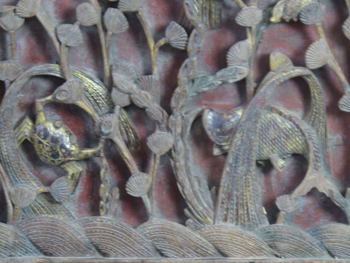 Pair of Hand Carved Antique Chinese Wall Hanging Panel