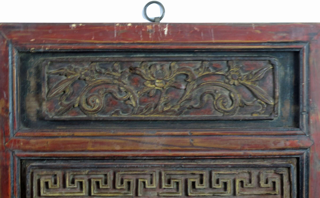 Pair of Hand Carved Antique Chinese Wall Hanging Panel