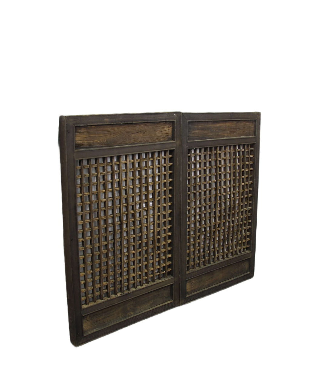 Pair of Antique Chinese Latticed Screen Panel 1