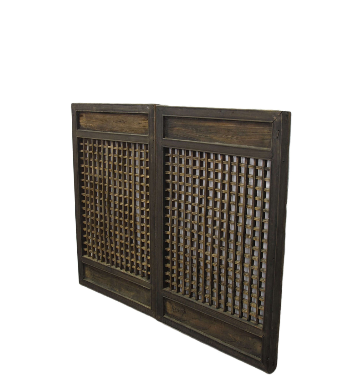 Pair of Antique Chinese Latticed Screen Panel 1