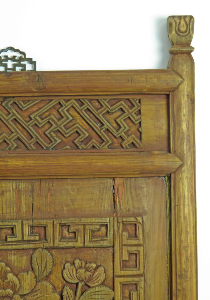 Pair of Hand Carved Antique Wall Hanging Panel