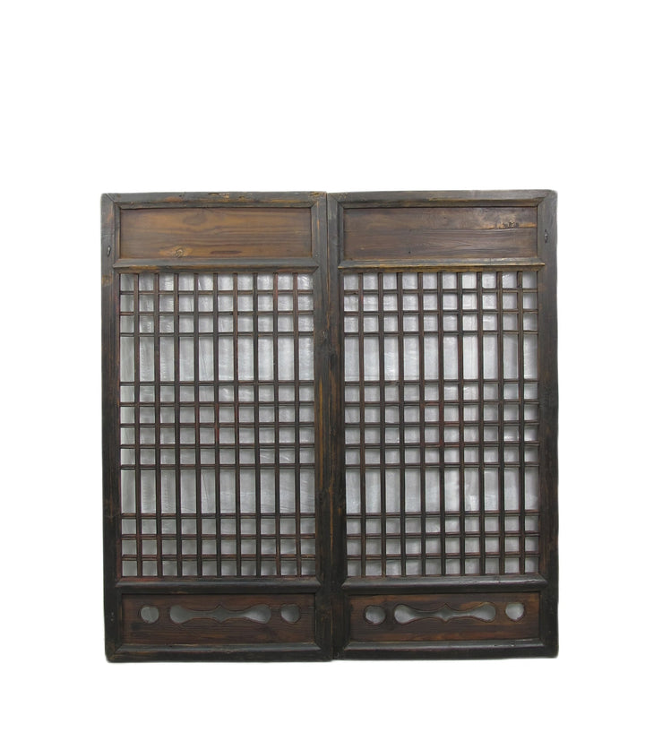 Pair of Vintage Chinese Latticed Screen Panel 1
