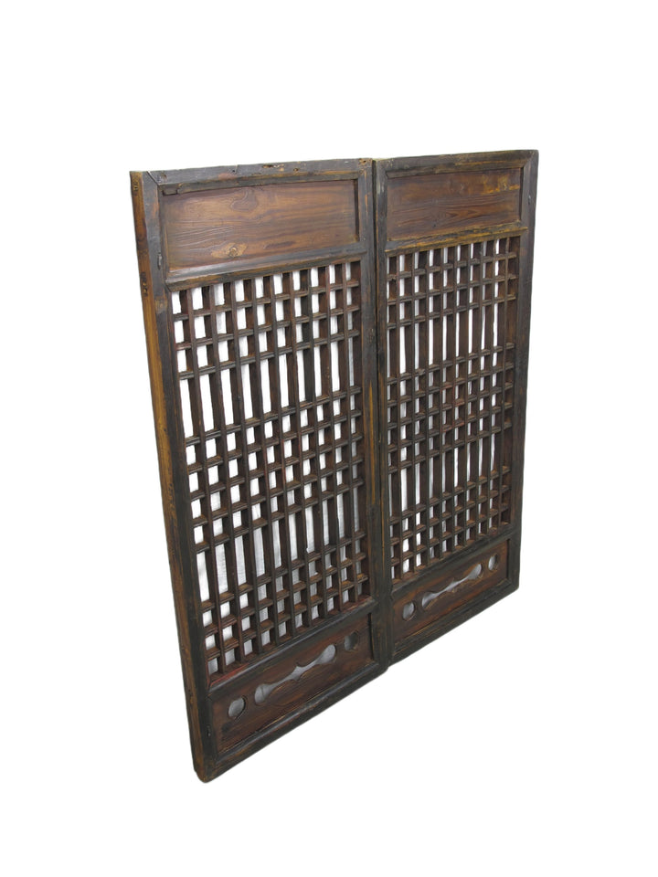 Pair of Vintage Chinese Latticed Screen Panel 1