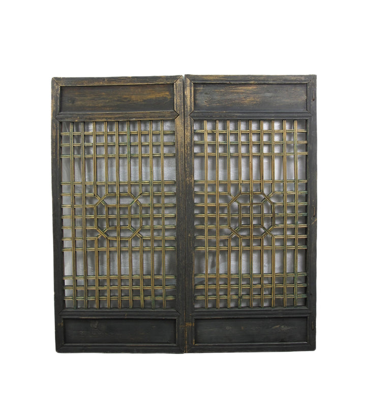 Pair of Vintage Chinese Latticed Screen Panel 2