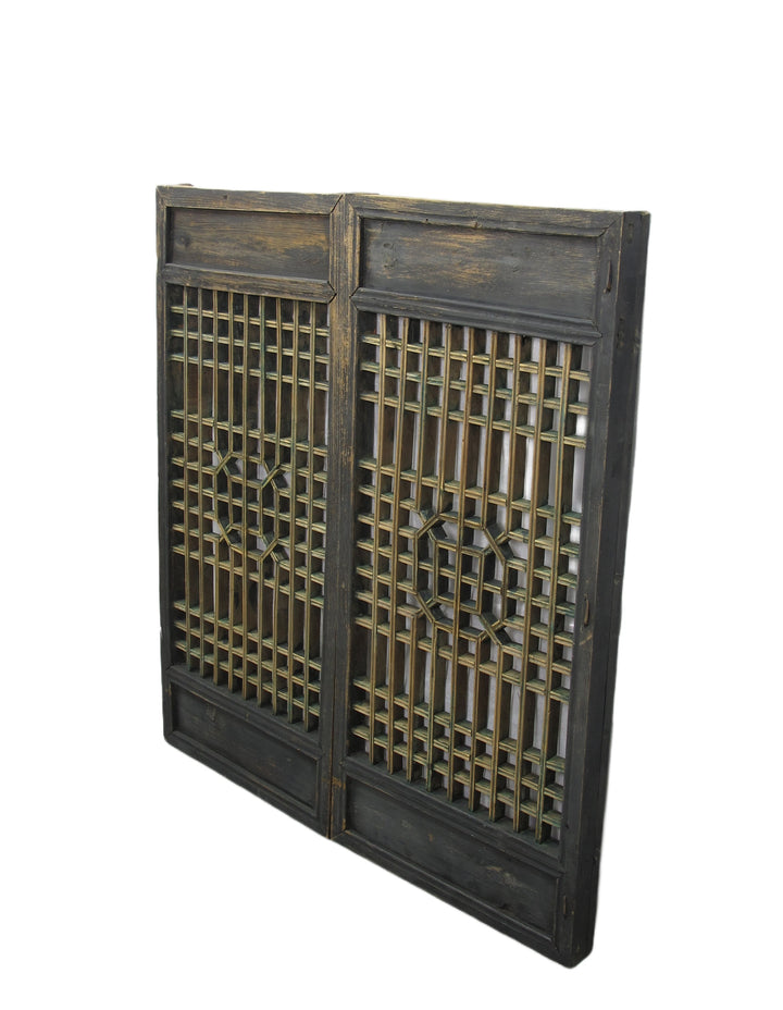 Pair of Vintage Chinese Latticed Screen Panel 2