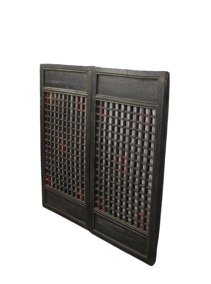 Pair of Vintage Chinese Latticed Screen Panel 4