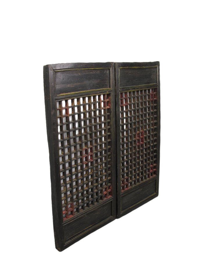 Pair of Vintage Chinese Latticed Screen Panel 4