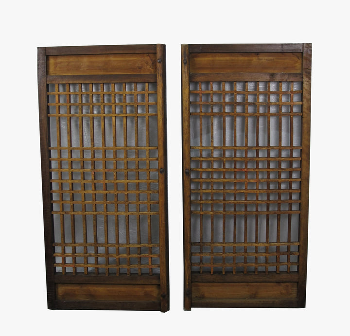 Pair of Vintage Chinese Latticed Screen Panel 6