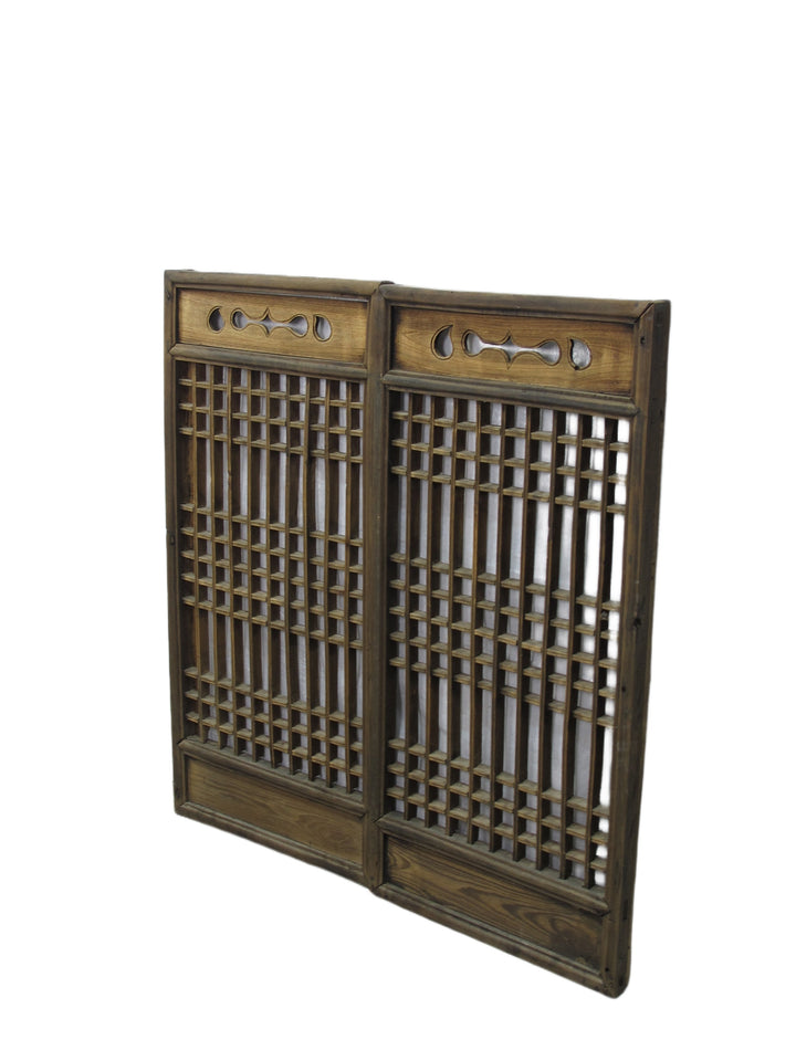 Pair of Antique Chinese Latticed Screen Panel 2