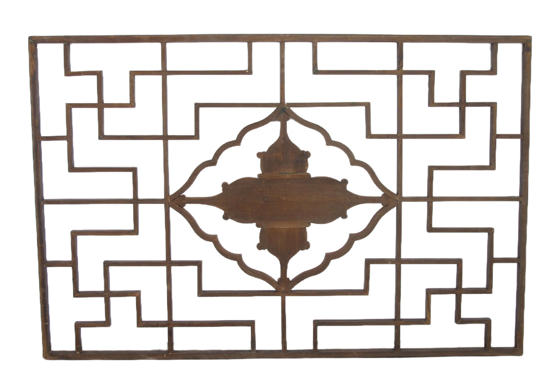 Lotus Antique Chinese Wood Screen Panel