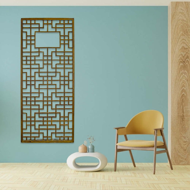 Lattice Antique Chinese Wood Screen Panel