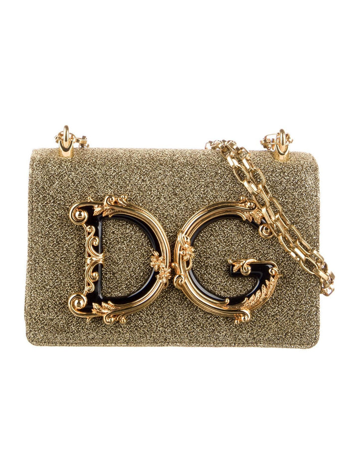 Dolce &amp; Gabbana Girls Baroque Logo Metallic Mini Crossbody Bag
