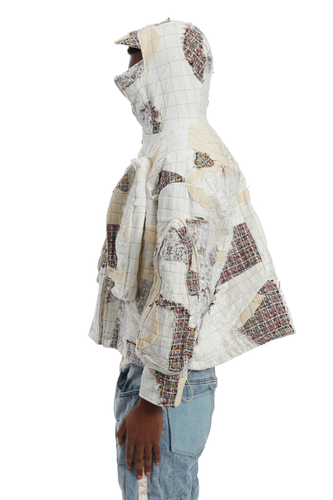 Who Decides War Tweed Patchwork Window Coat