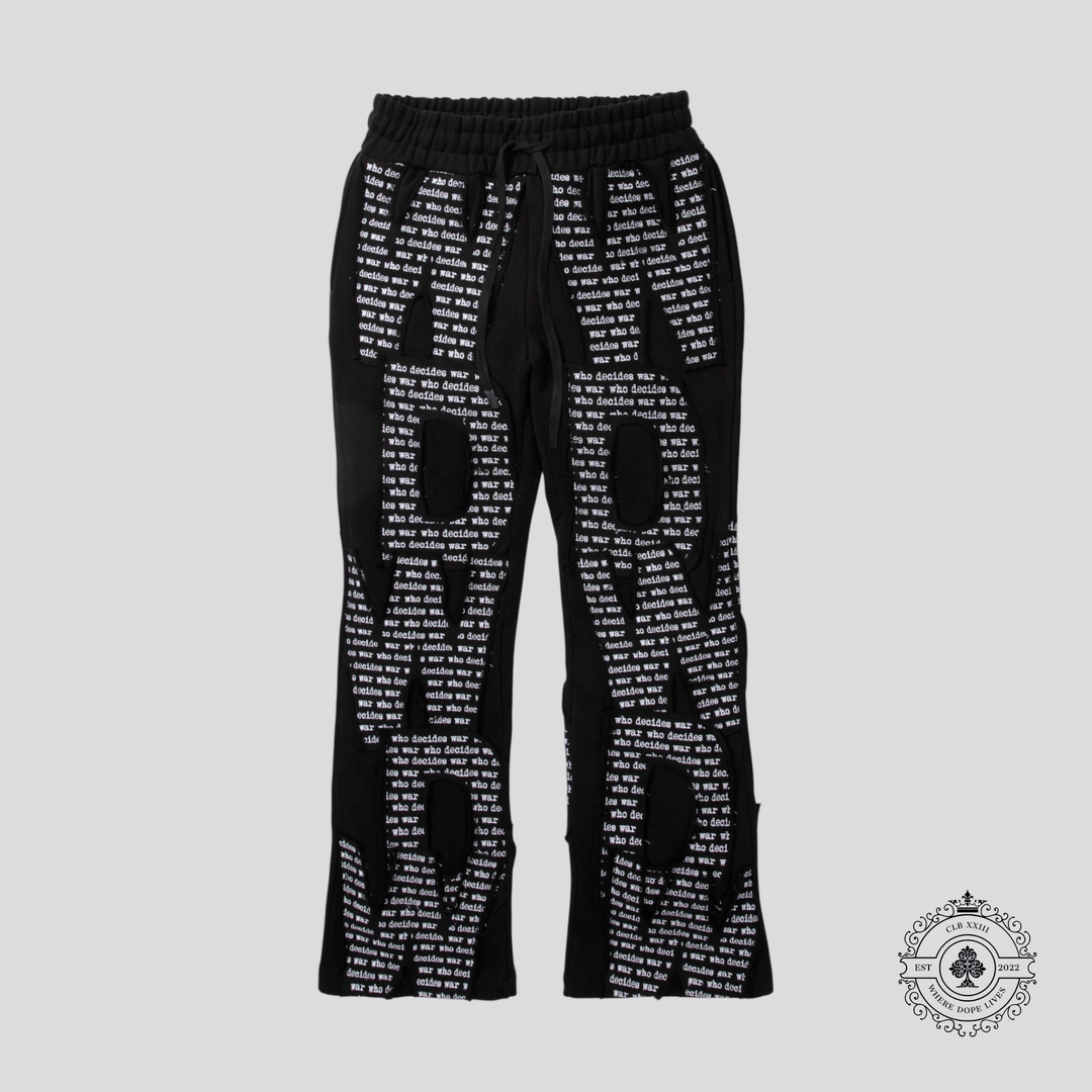 Who Decides War WDW Overlay Sweatpants in Black