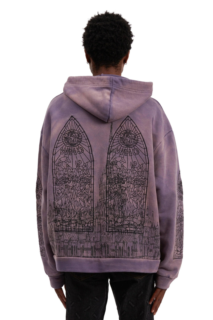 Who Decides War Cathedral Hooded Sweatshirt Purple