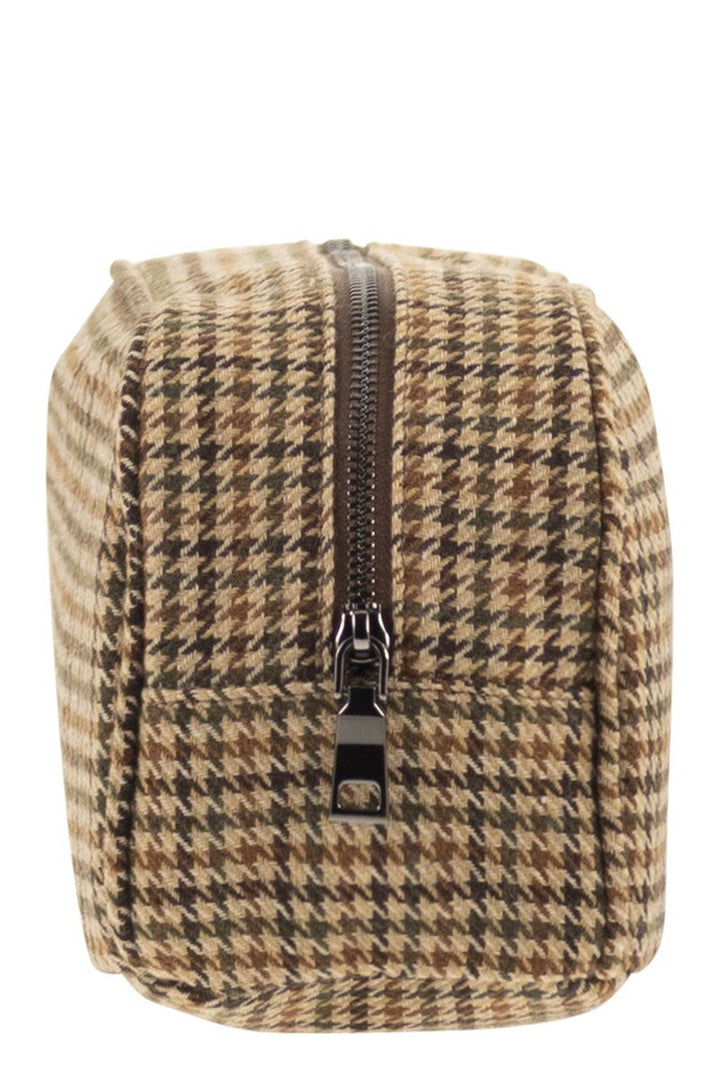 MC2 SAINT BARTH Mini Houndstooth Wool Blend Beauty Case - FW25