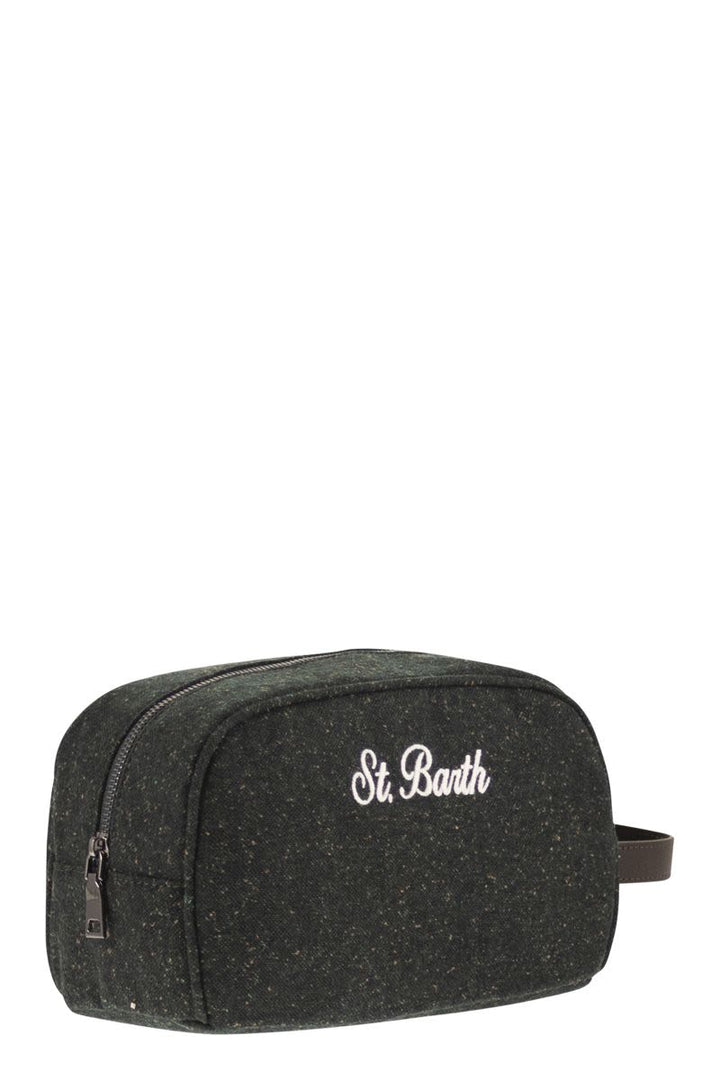 MC2 SAINT BARTH Mini Beauty Case - Tailored Donegal Wool Blend