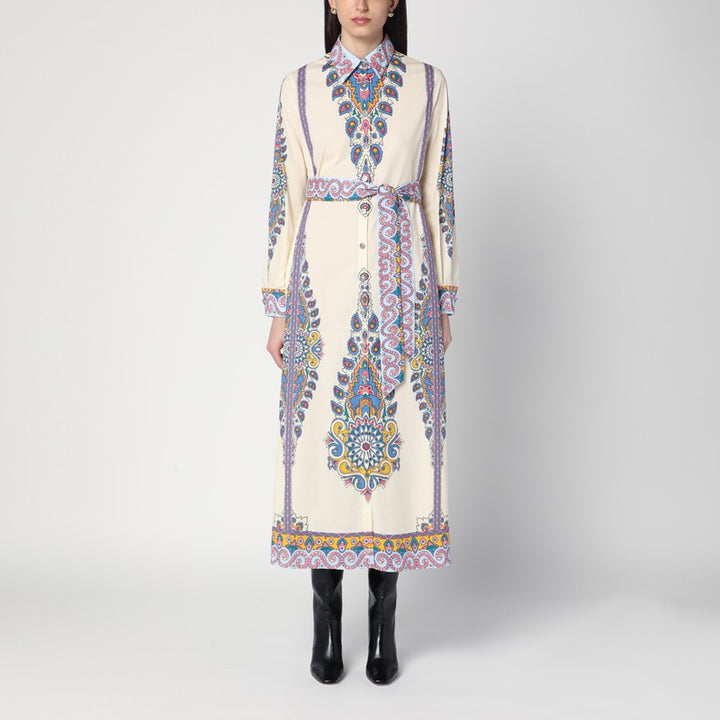 Etro Cotton Chemise Dress With Paisley Print Women
