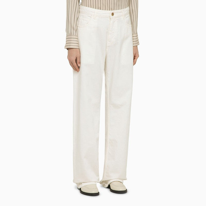 Etro White Denim Baggy Jeans Women