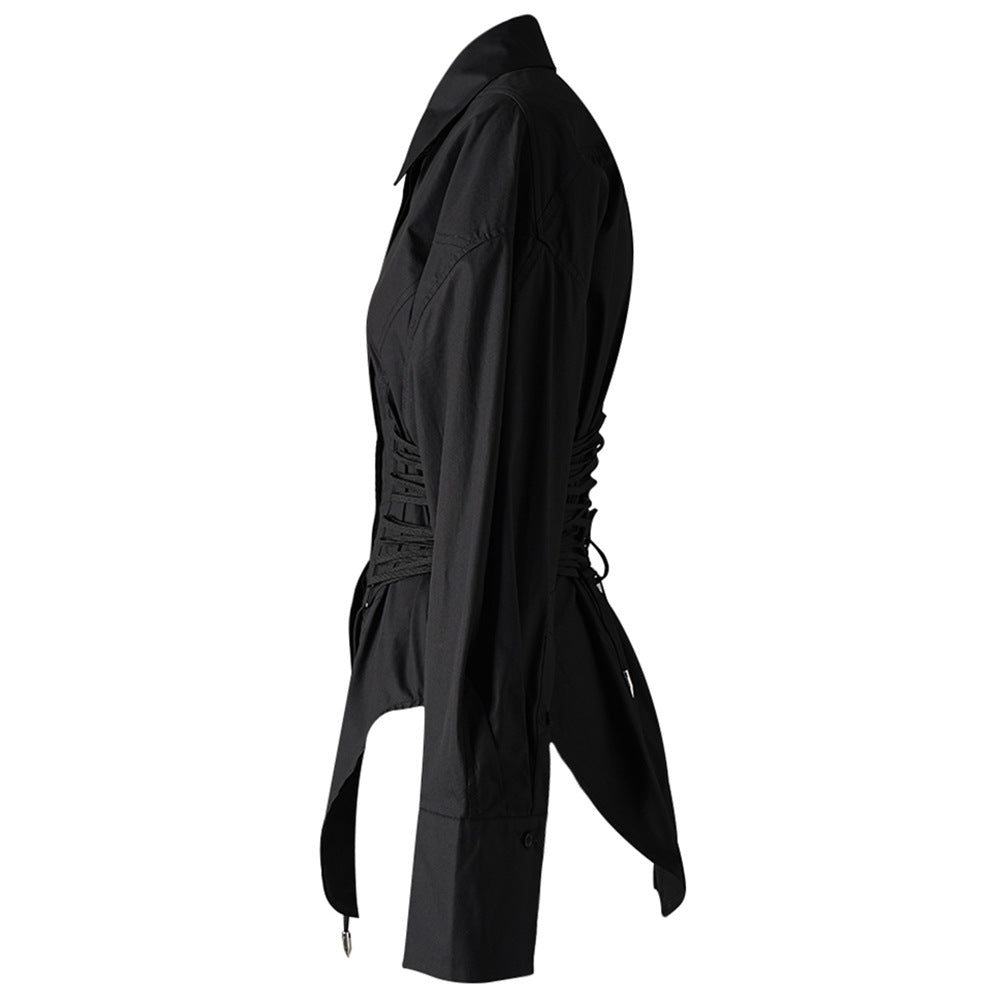 Waist-Tied Irregular Shirt, Hudson Yards | Women - BYMANYC ® New York