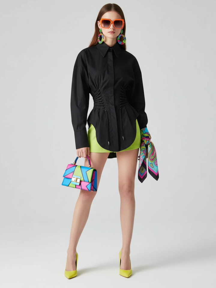 Waist-Tied Irregular Shirt, Hudson Yards | Women - BYMANYC ® New York