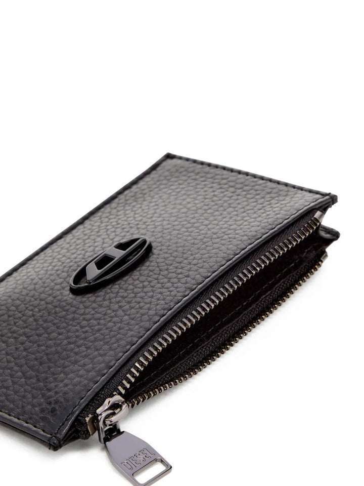 DIESEL Mini Grained Leather Wallet with Logo Plaque