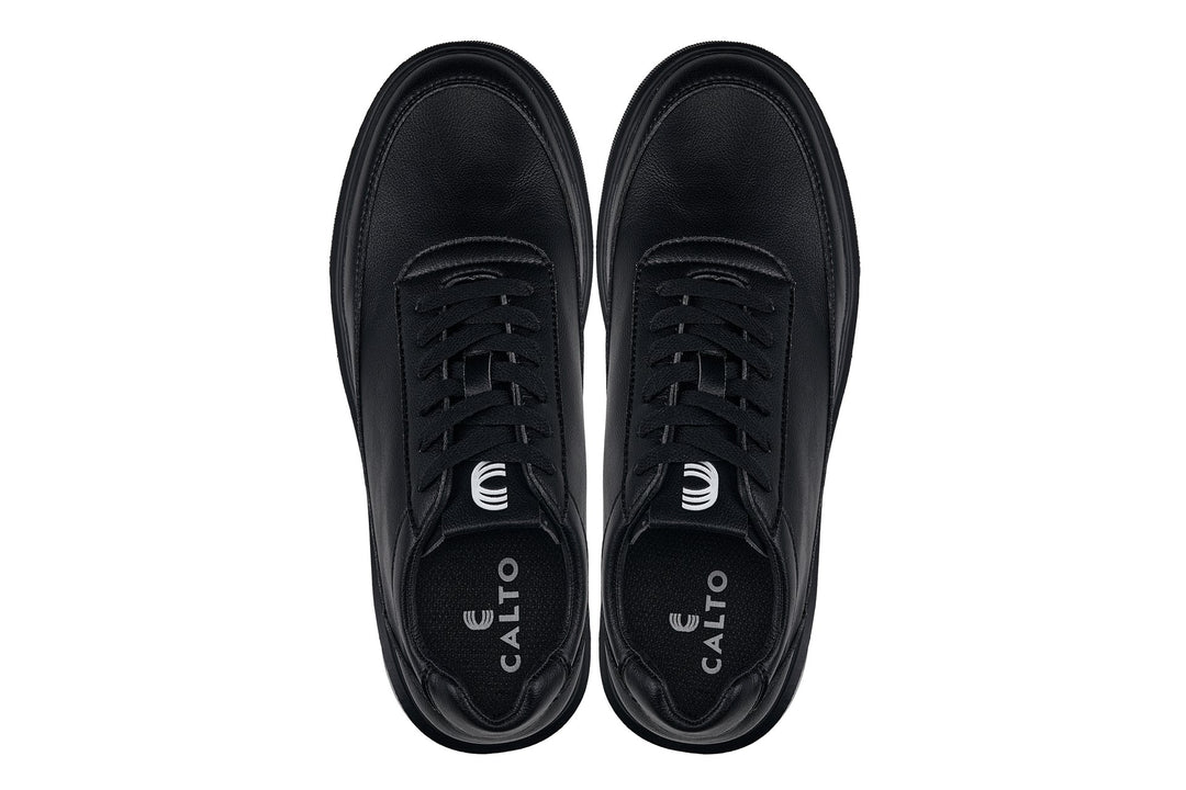 CALTO - X1646 - 2.8 Inches Taller (Pitch Black) - Lightweight Sneakers