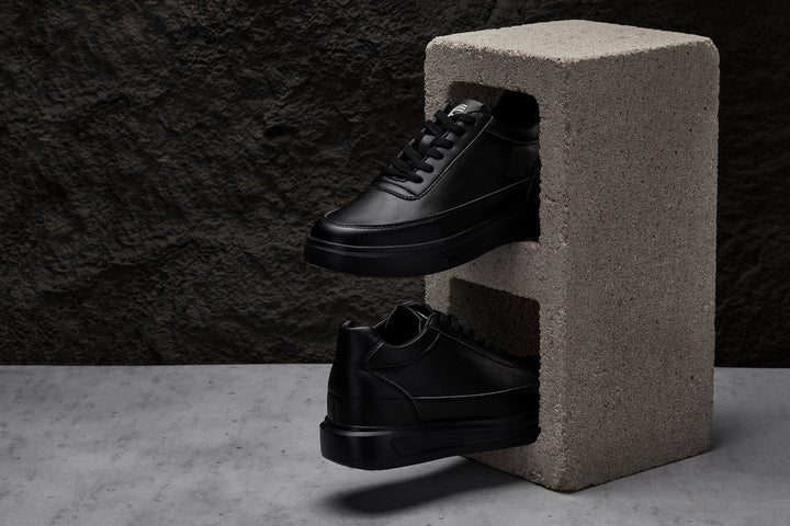 CALTO - X1646 - 2.8 Inches Taller (Pitch Black) - Lightweight Sneakers