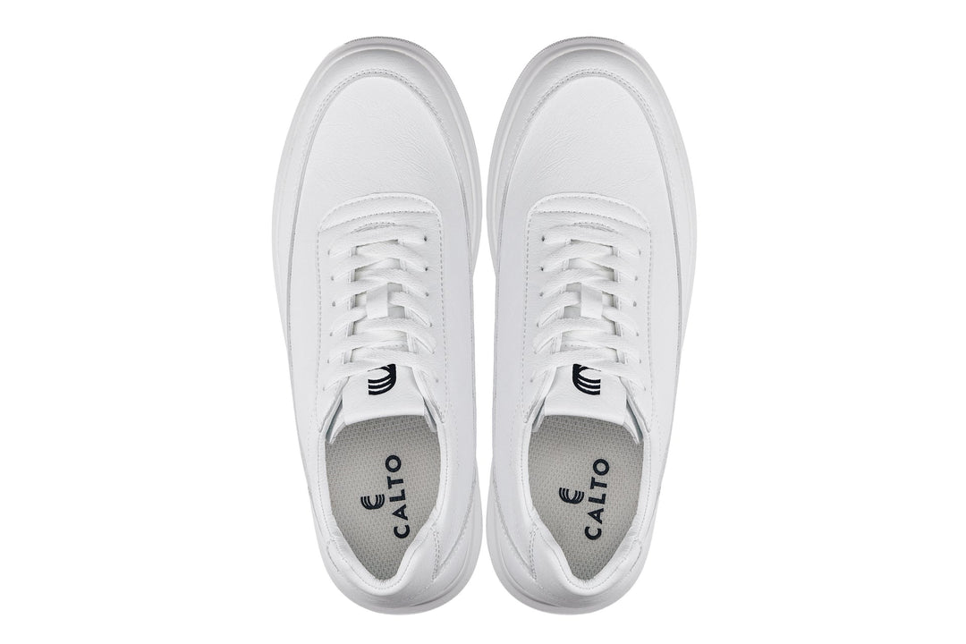 CALTO - X1647 - 2.8 Inches Taller (White) - Lightweight Sneakers