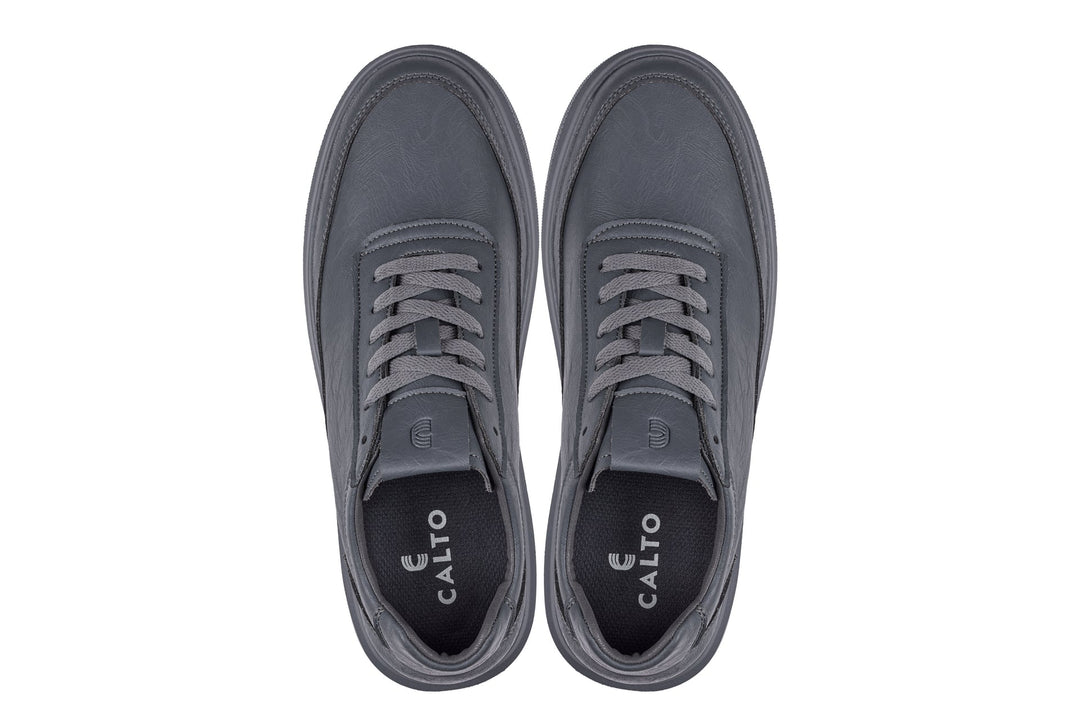 CALTO - X1649 - 2.8 Inches Taller (Iron Grey) - Lightweight Sneakers