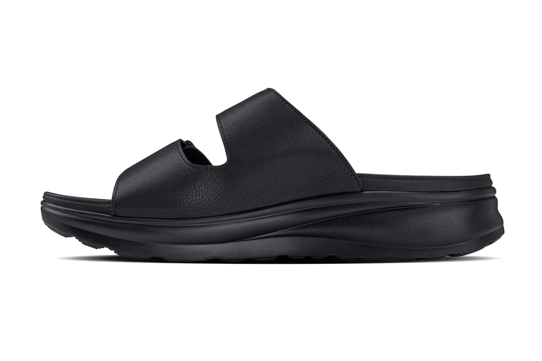 CALTO - X1660 - 2 Inches Taller (Black Buckle) - Dual Adjustable Buckle Sandal