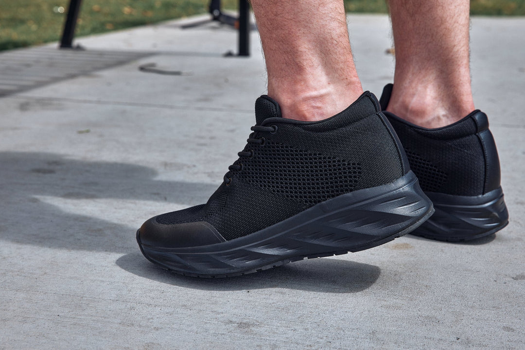 CALTO - X2690 - 2.8 Inches Taller (Black/Black Sole) - Lightweight Sporty Sneakers