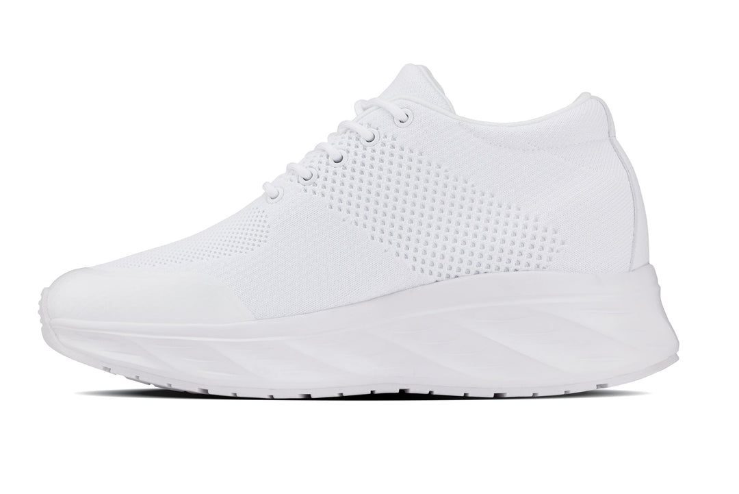 CALTO - X2691 - 2.8 Inches Taller (White/White Sole) - Lightweight Sporty Sneakers