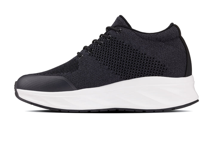 CALTO - X2692 - 2.8 Inches Taller (Charcoal/White Sole) - Lightweight Sporty Sneakers
