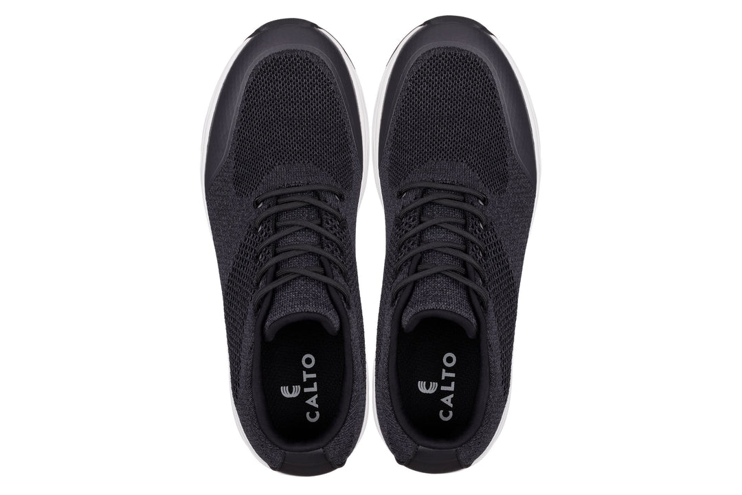 CALTO - X2692 - 2.8 Inches Taller (Charcoal/White Sole) - Lightweight Sporty Sneakers