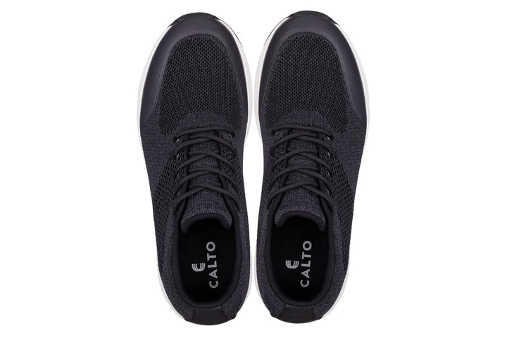 CALTO - X2692 - 2.8 Inches Taller (Charcoal/White Sole) - Lightweight Sporty Sneakers