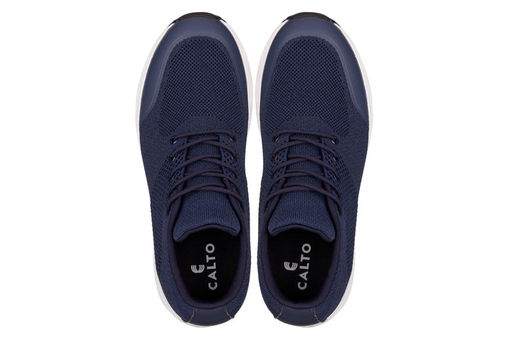 CALTO - X2693 - 2.8 Inches Taller (Navy/White Sole) - Lightweight Sporty Sneakers