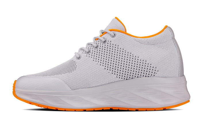 CALTO - X2694 - 2.8 Inches Taller (Light Grey/Orange) - Lightweight Sporty Sneakers