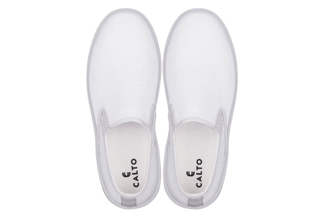 CALTO - X2782 - 2.8 Inches Taller (Super Light Grey/Grey Sole) - Lightweight Sneaker Loafers