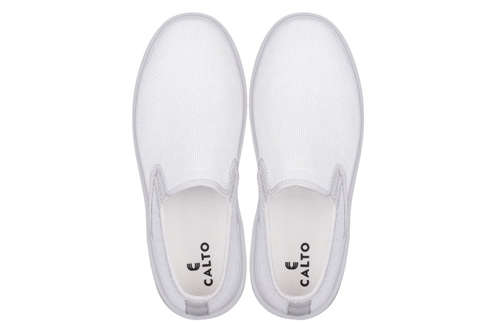 CALTO - X2782 - 2.8 Inches Taller (Super Light Grey/Grey Sole) - Lightweight Sneaker Loafers