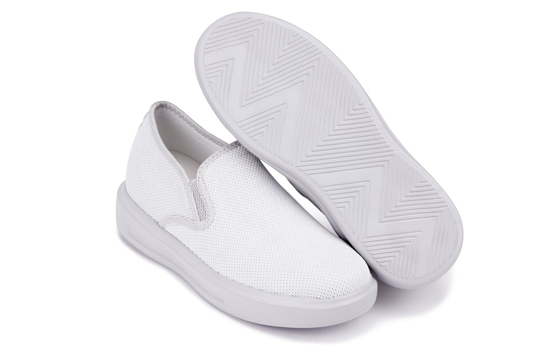 CALTO - X2782 - 2.8 Inches Taller (Super Light Grey/Grey Sole) - Lightweight Sneaker Loafers