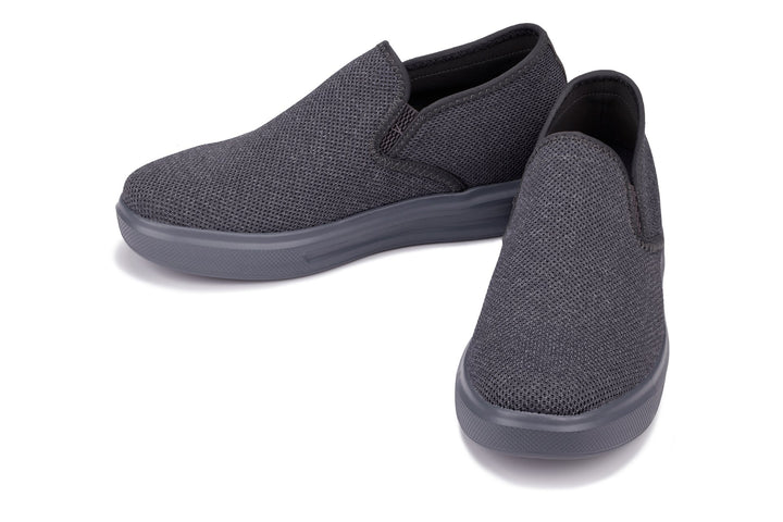 CALTO - X2783 - 2.8 Inches Taller (Charcoal/Grey Sole) - Lightweight Sneaker Loafers