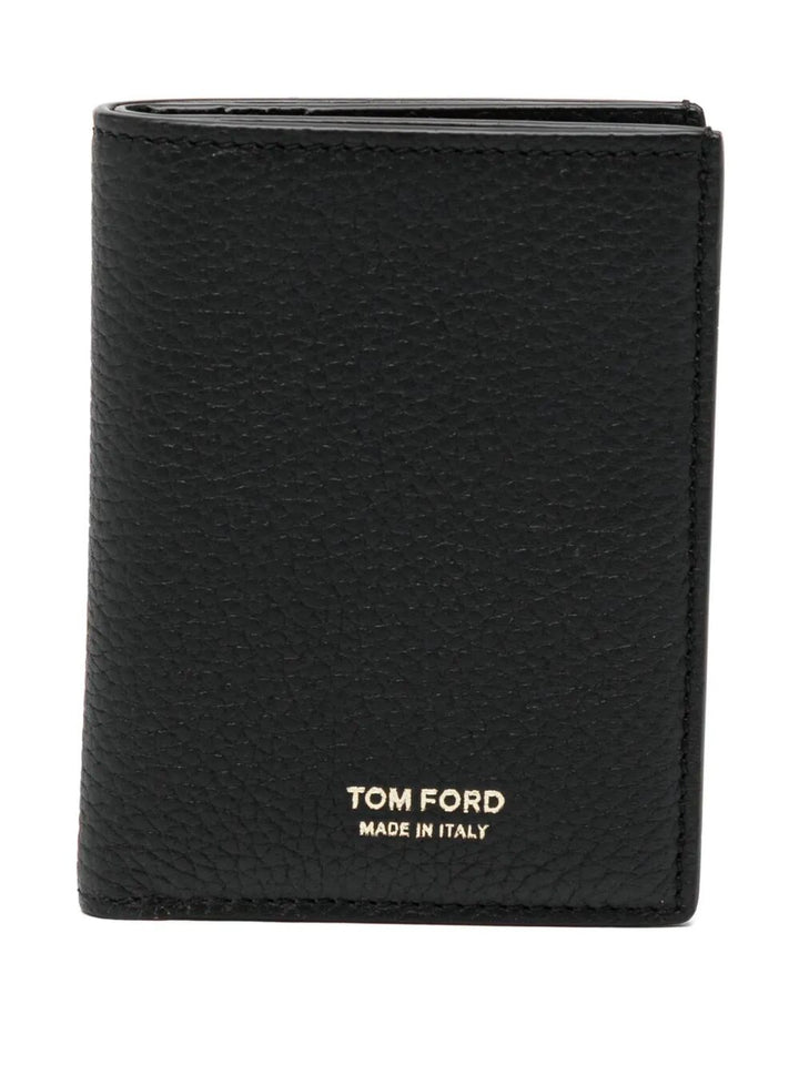 TOM FORD Mini Grained Leather Folding Card Holder