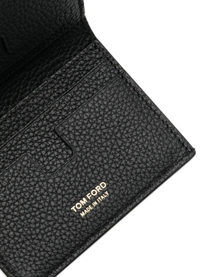 TOM FORD Mini Grained Leather Folding Card Holder