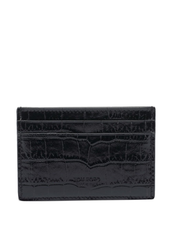 TOM FORD Crocodile-Print Leather Mini Card Holder