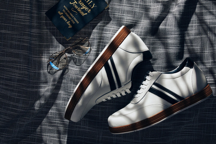 CALTO White Leather Sneakers - 2.8 inches - Y2821