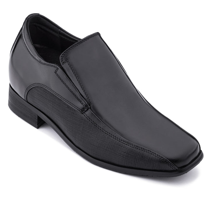 CALTO - Y3023 - 3 Inches Taller (Black) - Slip-On Leather Dress Shoes