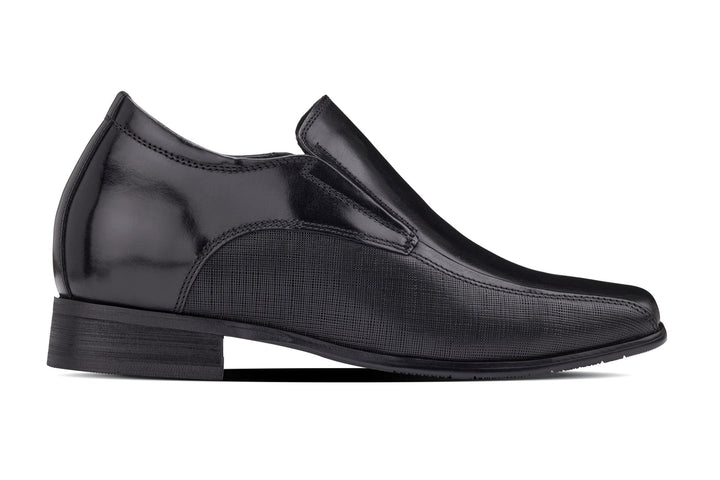 CALTO - Y3023 - 3 Inches Taller (Black) - Slip-On Leather Dress Shoes